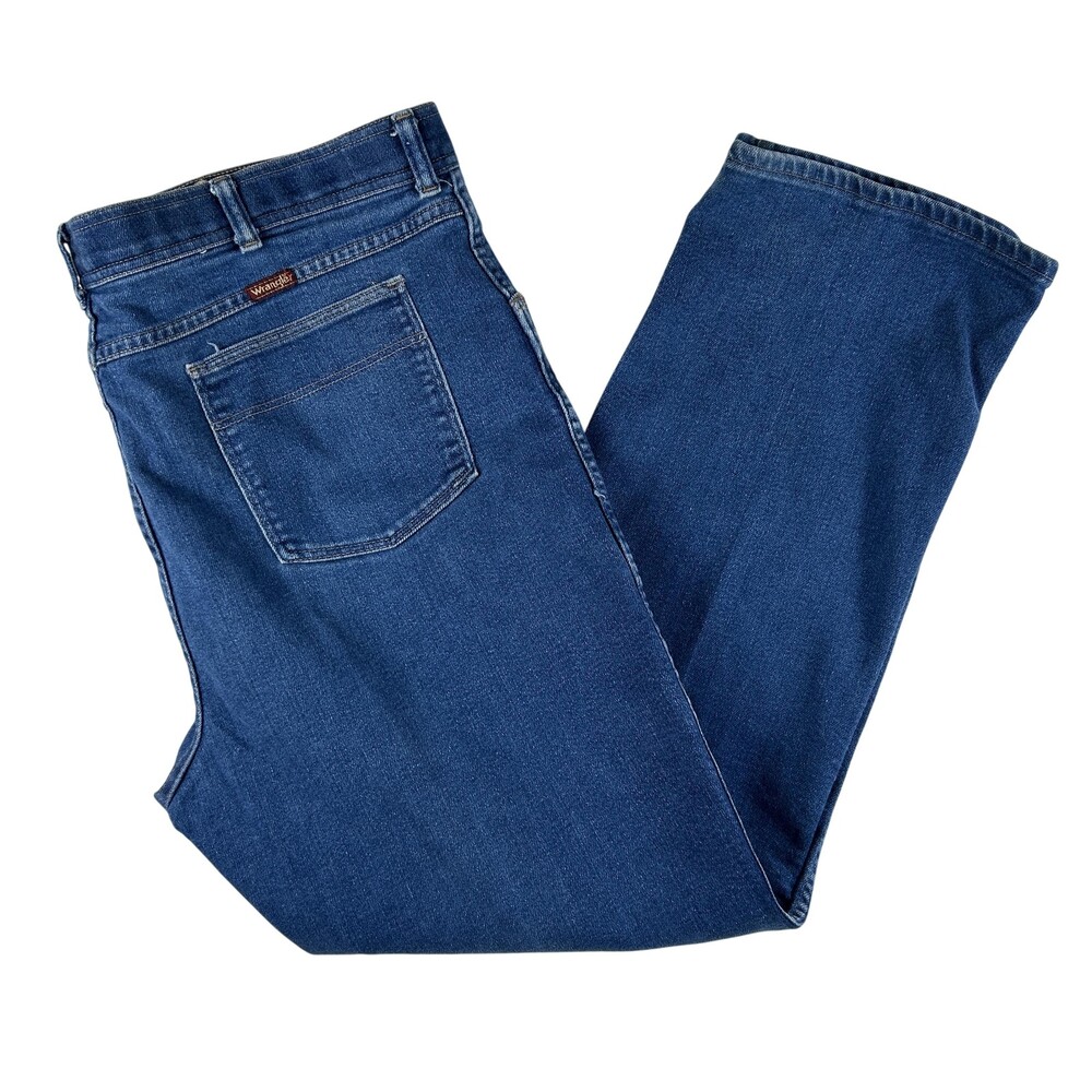 Vtg Wrangler Jeans Mens 42x30 Medium Wash Regular Straight Denim Zip Fly B5498PS